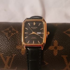 NEW Mens‎ Miykon Quartz Ion Plated Gold F2030 Waterproof Watch IP Plated